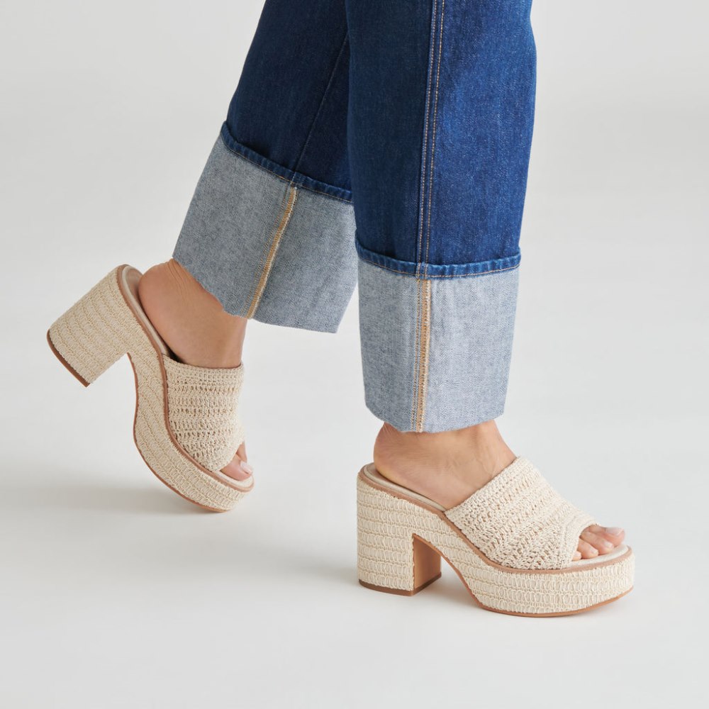 Dolce Vita Ladin Heels Ivory Woven