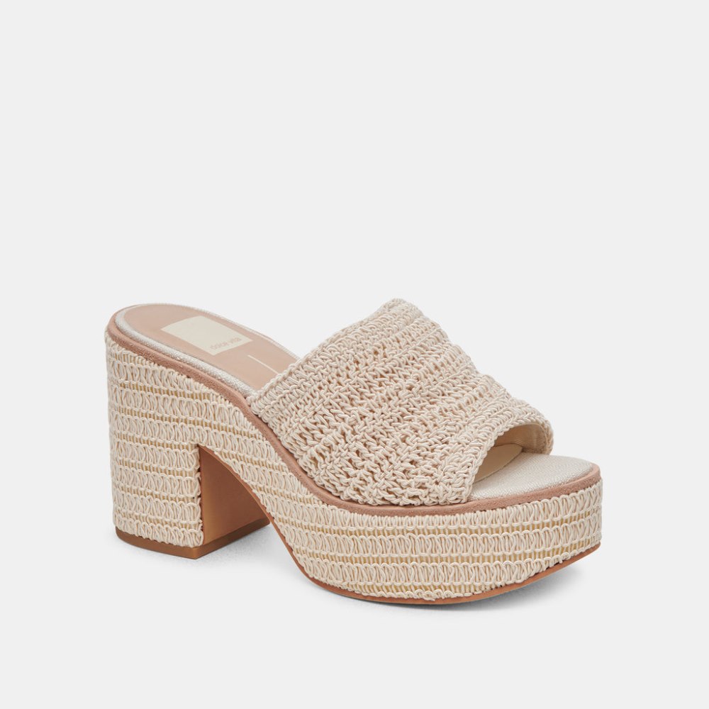 Dolce Vita Ladin Heels Ivory Woven