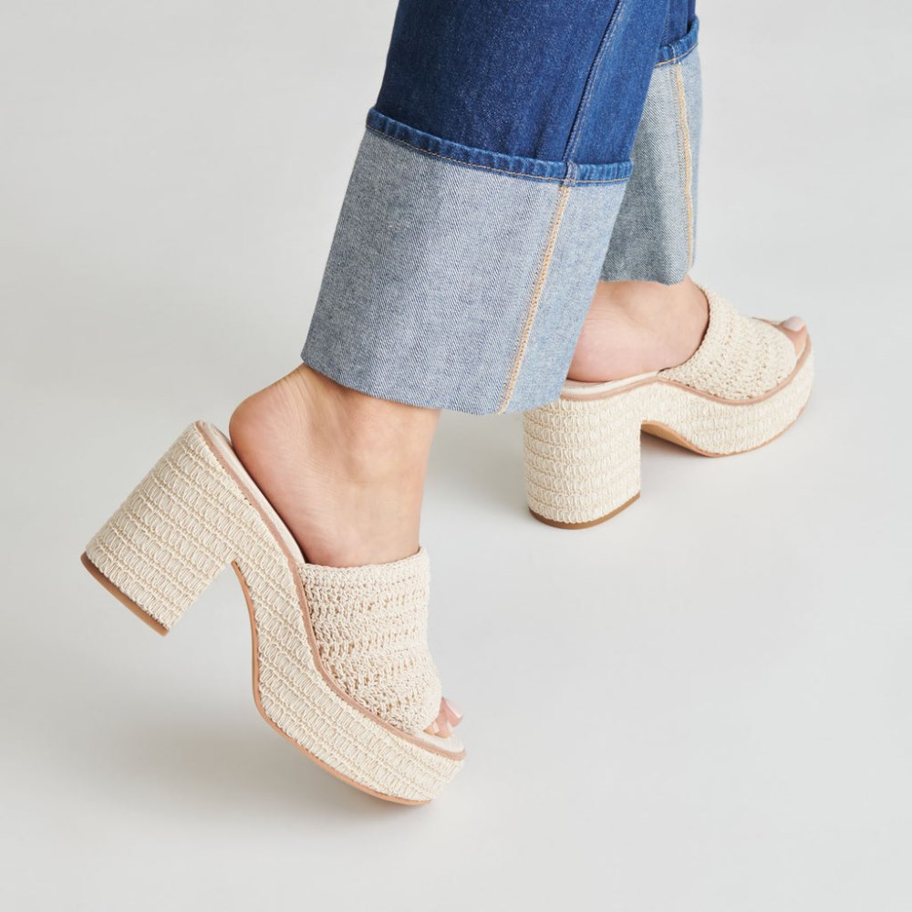 Dolce Vita Ladin Heels Ivory Woven