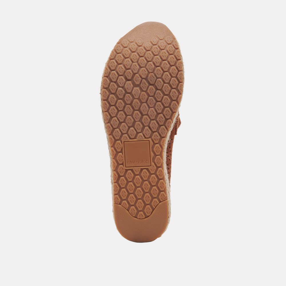 Dolce Vita Jhenee Espadrille Sneakers Pecan Perforated Suede