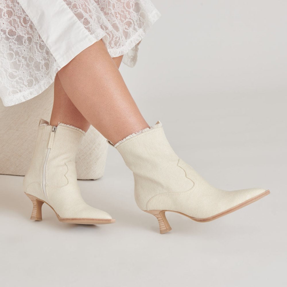 Dolce Vita Austin Boots Ivory Denim