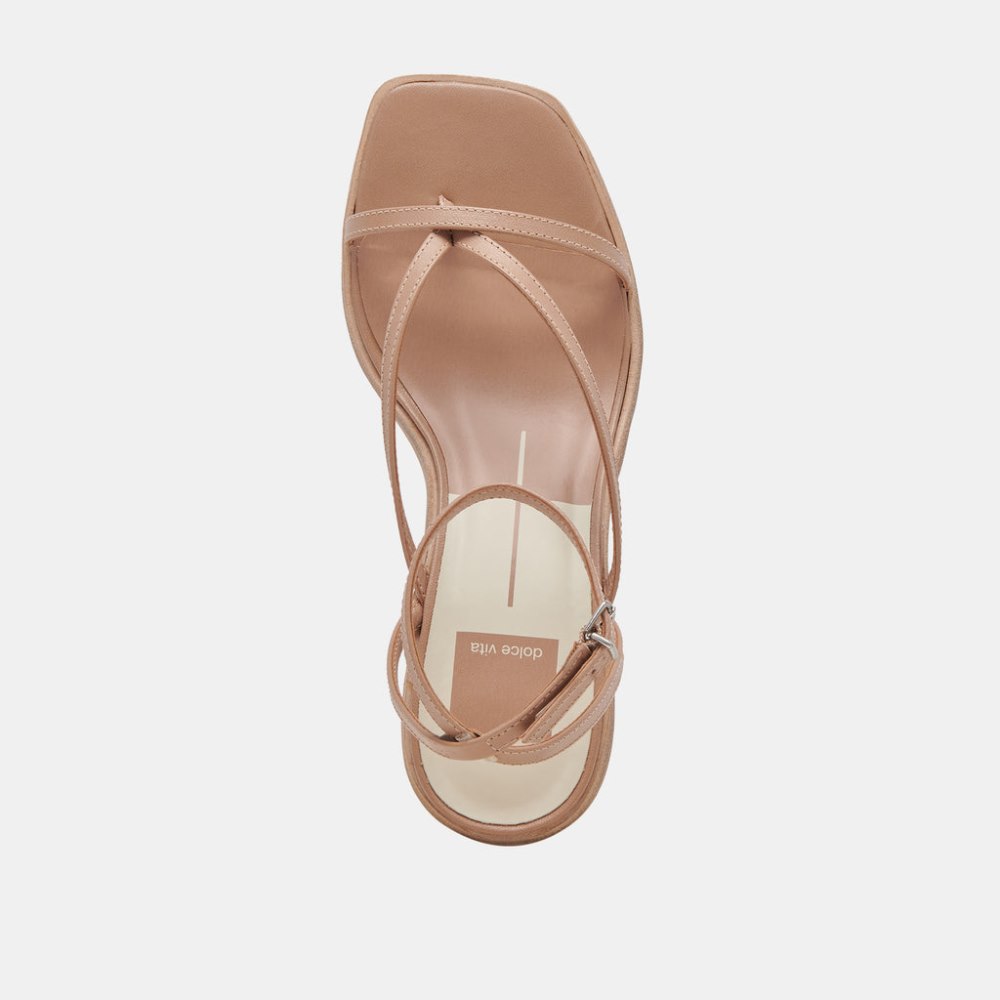 Dolce Vita Banita Wide Sandals Cafe Leather