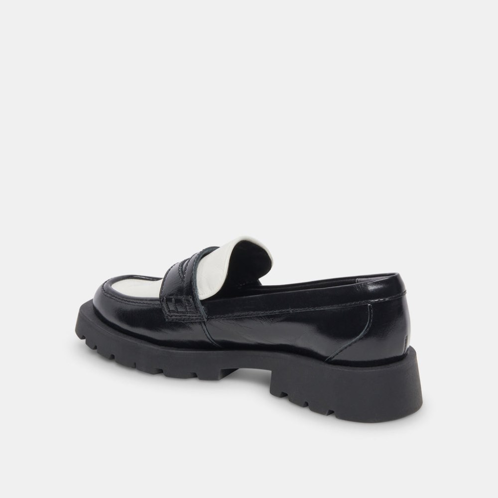 Dolce Vita Elias Flats Black White Crinkle Patent
