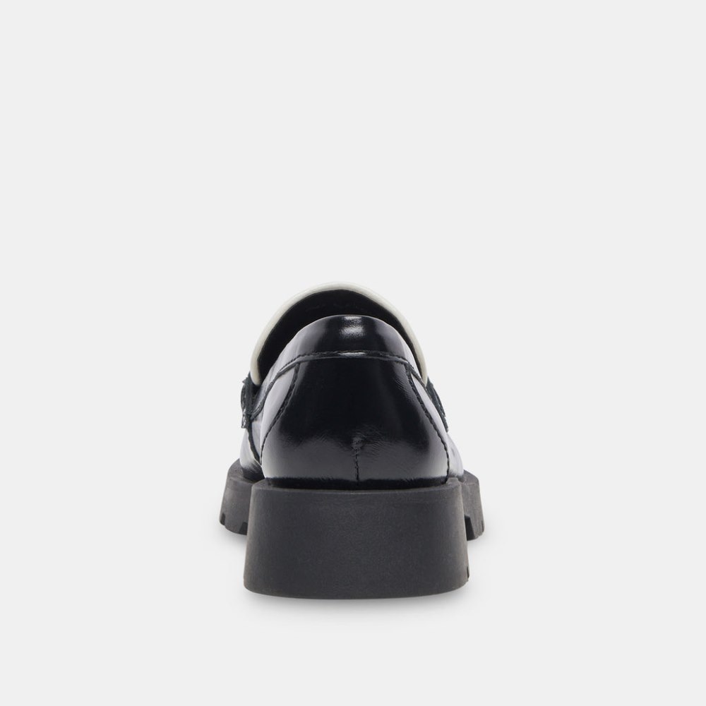 Dolce Vita Elias Flats Black White Crinkle Patent