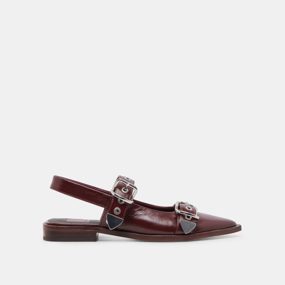 Dolce Vita Labell Flats Burgundy Crinkle Patent
