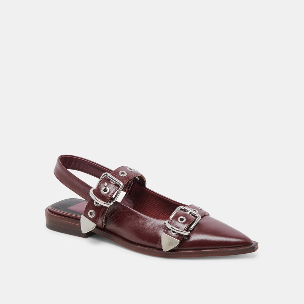 Dolce Vita Labell Flats Burgundy Crinkle Patent