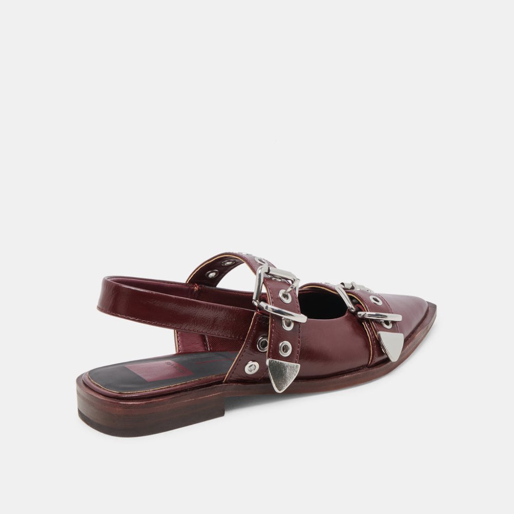 Dolce Vita Labell Flats Burgundy Crinkle Patent