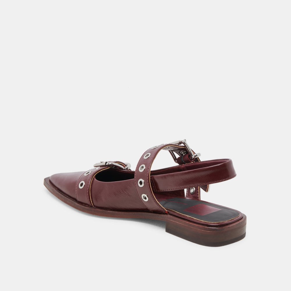 Dolce Vita Labell Flats Burgundy Crinkle Patent
