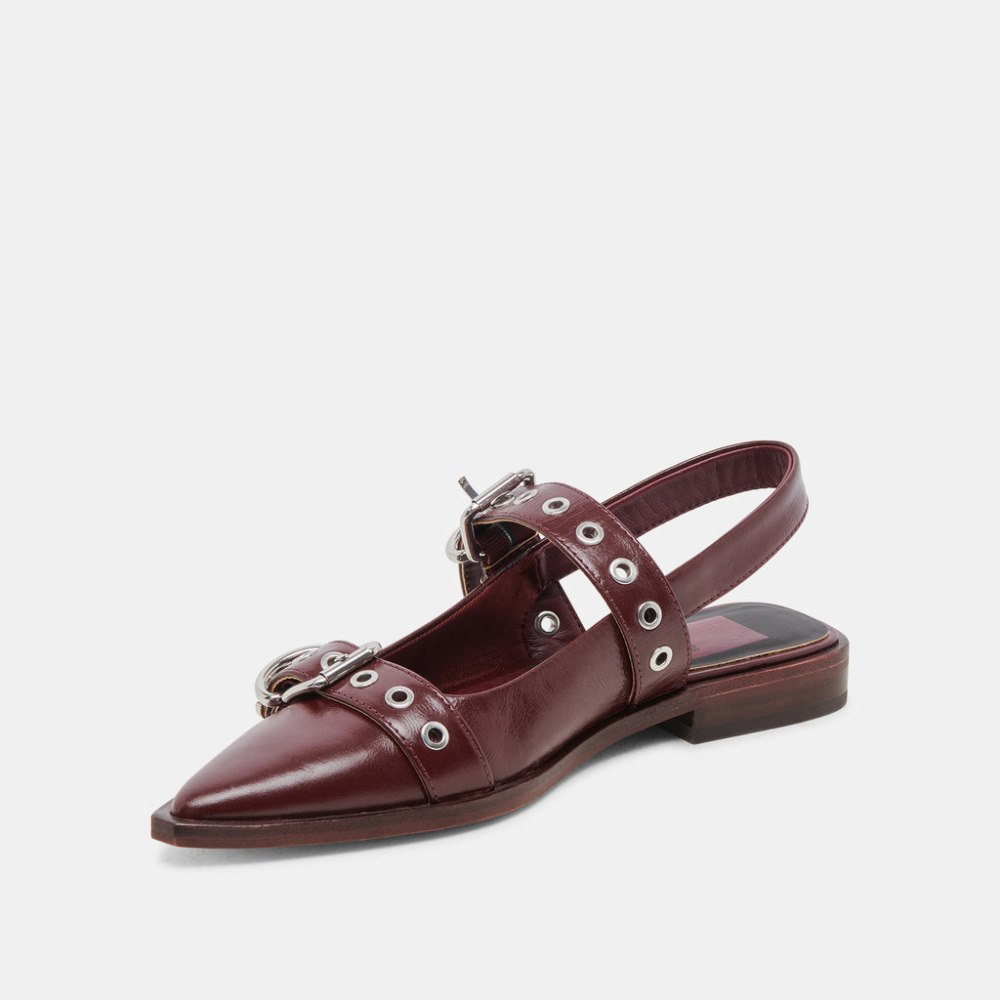 Dolce Vita Labell Flats Burgundy Crinkle Patent