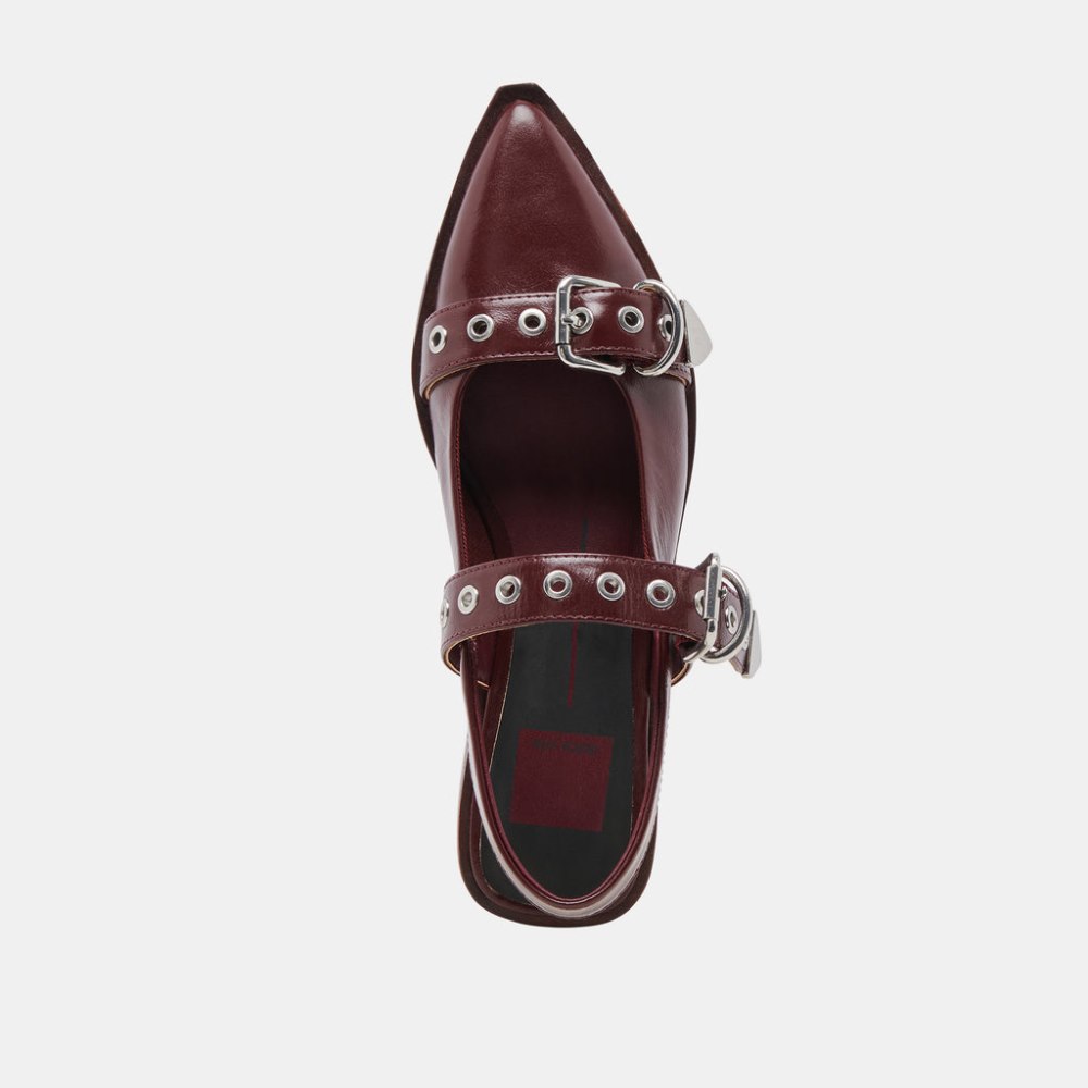 Dolce Vita Labell Flats Burgundy Crinkle Patent