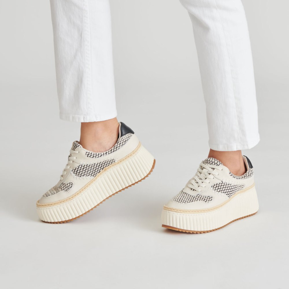 Dolce Vita Dandi Sneakers Black Natural Raffia