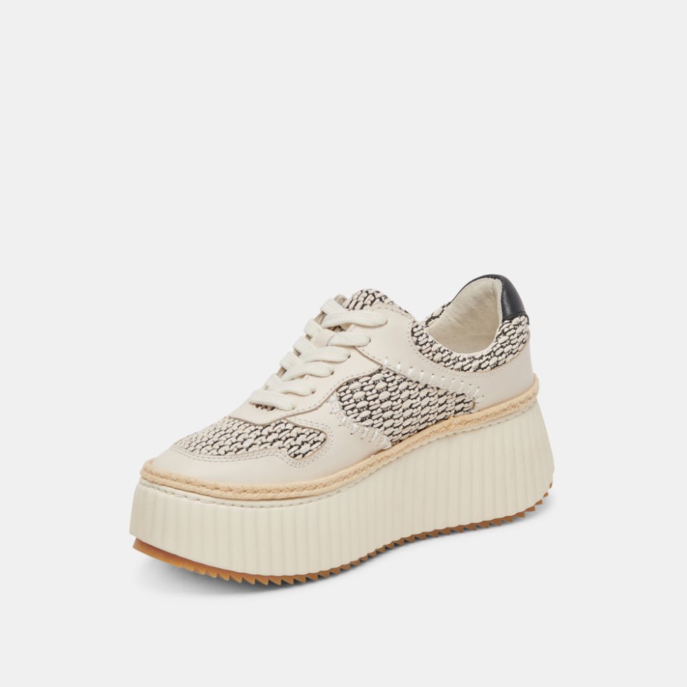 Dolce Vita Dandi Sneakers Black Natural Raffia