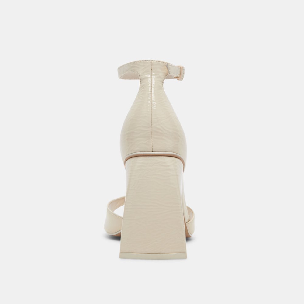 Dolce Vita Janey Heels Ivory Crinkle Patent