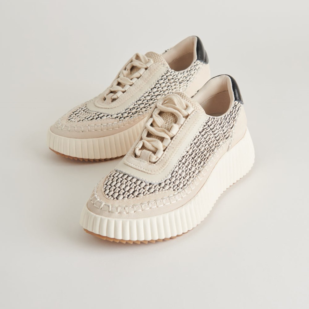 Dolce Vita Dolen Sneakers Black Natural Raffia