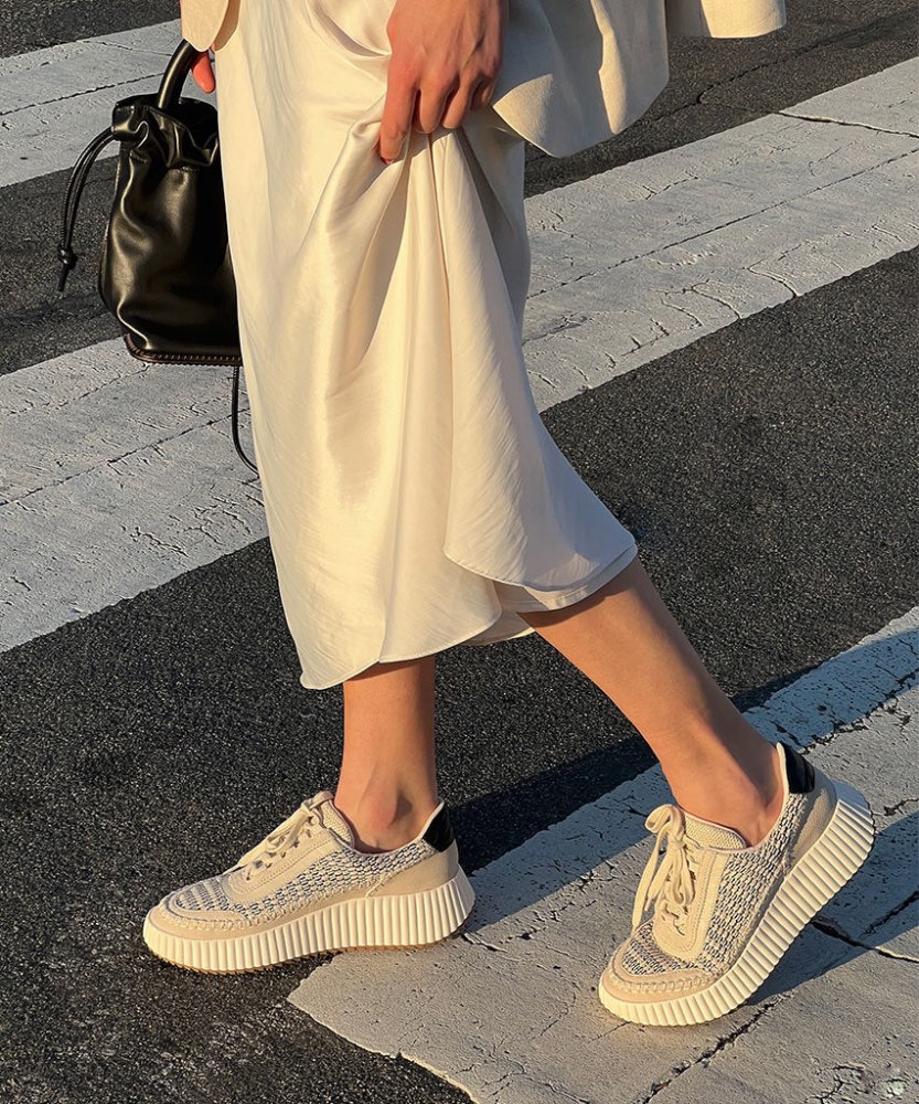 Dolce Vita Dolen Sneakers Black Natural Raffia