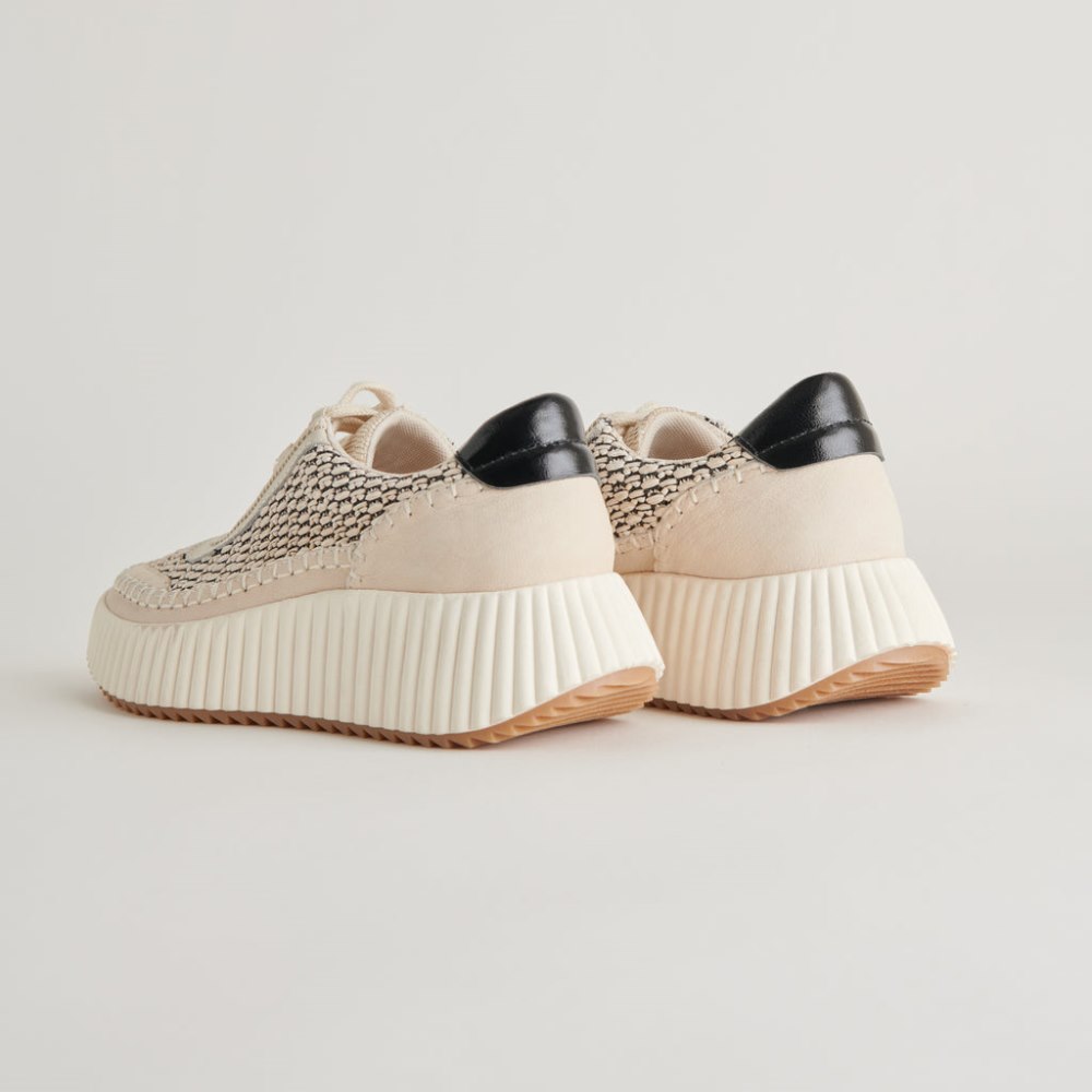 Dolce Vita Dolen Sneakers Black Natural Raffia