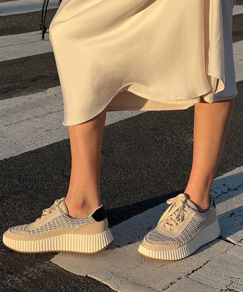 Dolce Vita Dolen Sneakers Black Natural Raffia