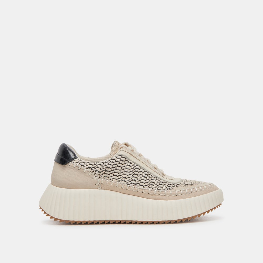 Dolce Vita Dolen Sneakers Black Natural Raffia