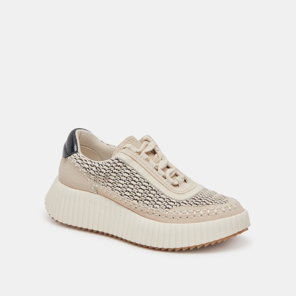 Dolce Vita Dolen Sneakers Black Natural Raffia