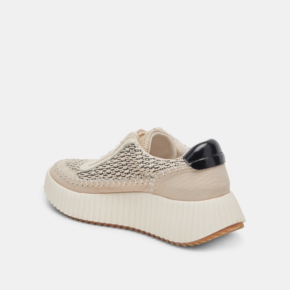 Dolce Vita Dolen Sneakers Black Natural Raffia
