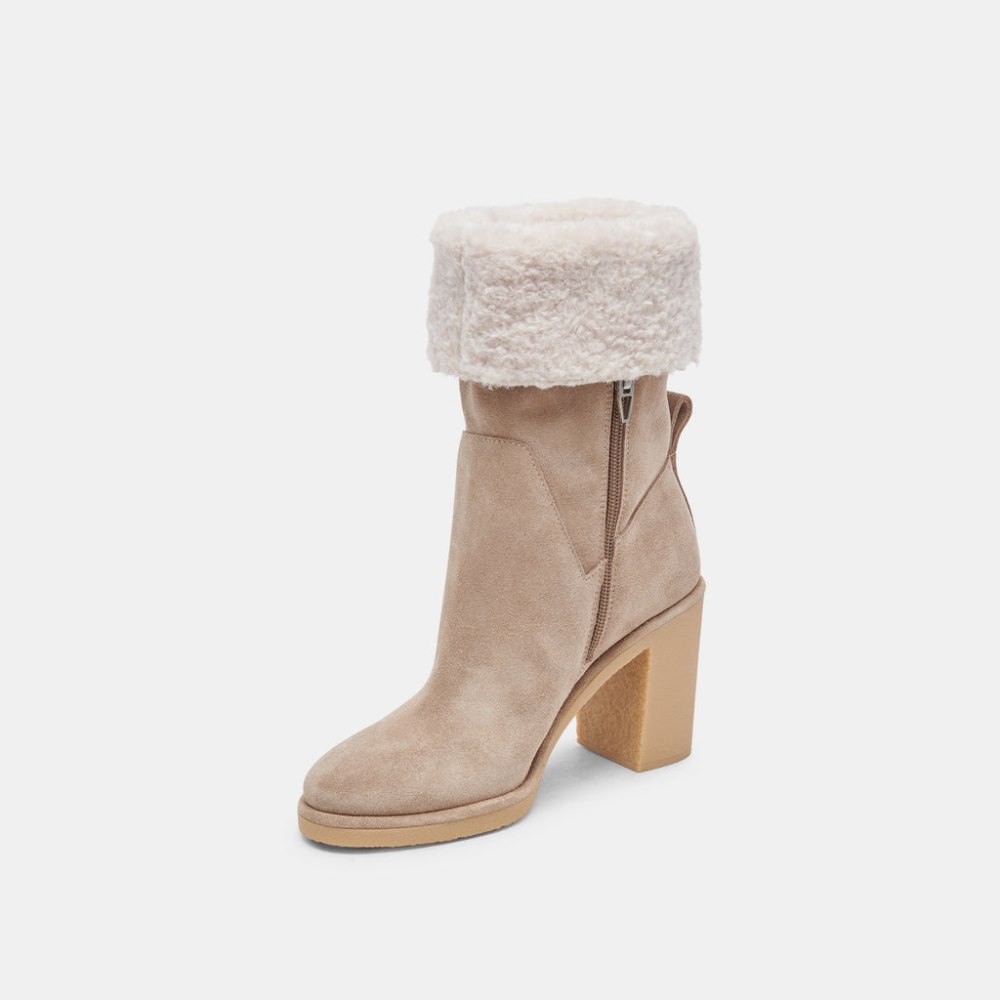 Dolce Vita Caddie Plush Boots Almond Suede