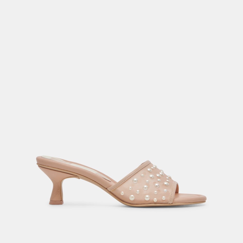 Dolce Vita Meeza Pearl Heels Blush Mesh