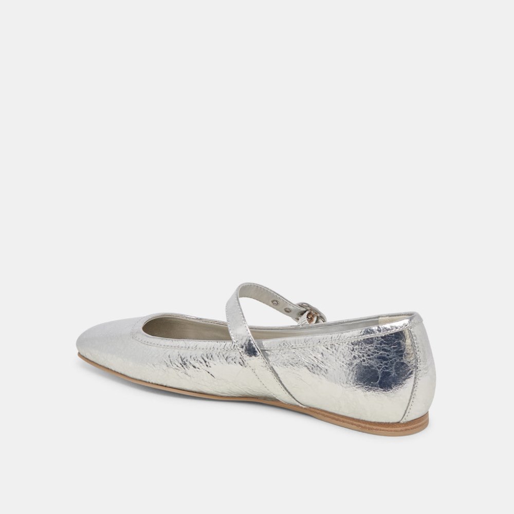 Dolce Vita Rodni Ballet Flats Silver Distressed Leather