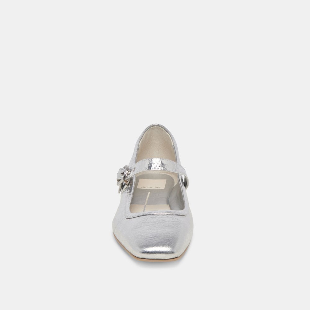 Dolce Vita Rodni Ballet Flats Silver Distressed Leather