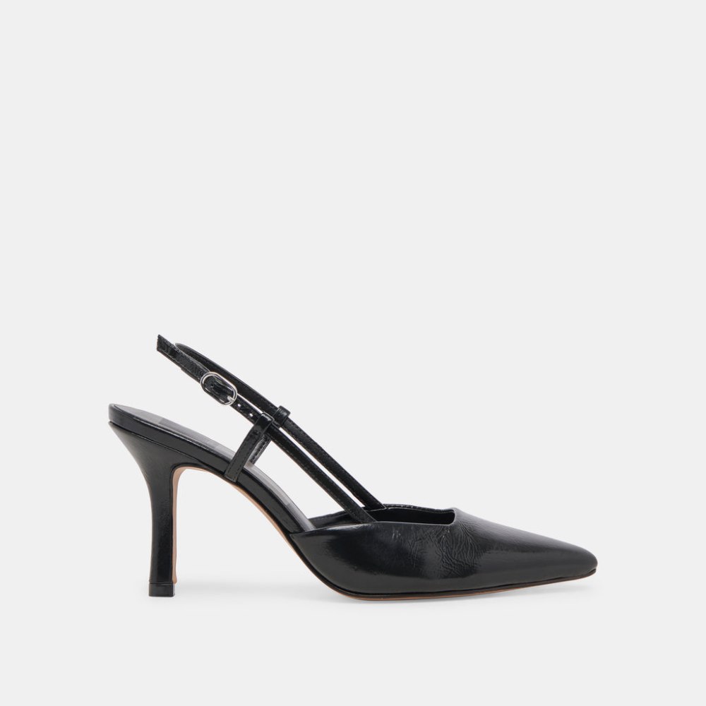 Dolce Vita Kim Heels Midnight Crinkle Patent