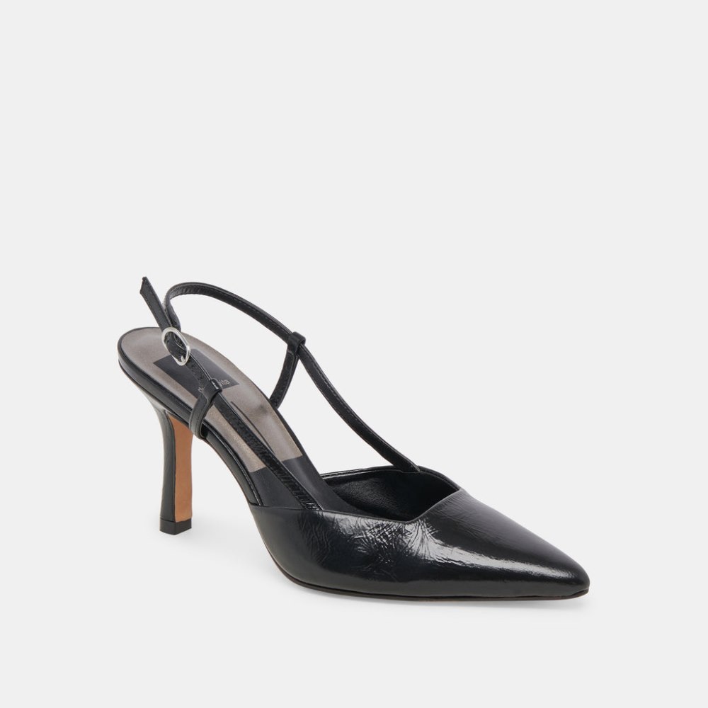 Dolce Vita Kim Heels Midnight Crinkle Patent