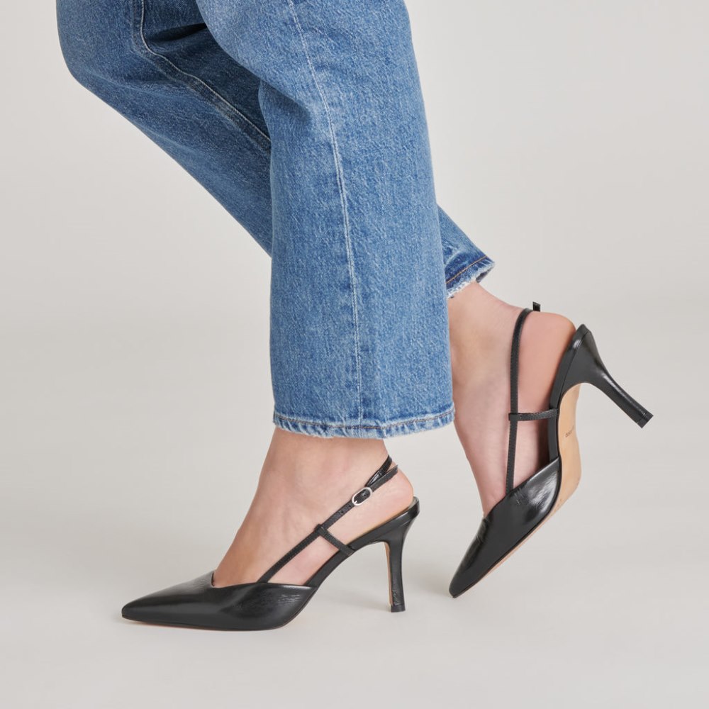 Dolce Vita Kim Heels Midnight Crinkle Patent