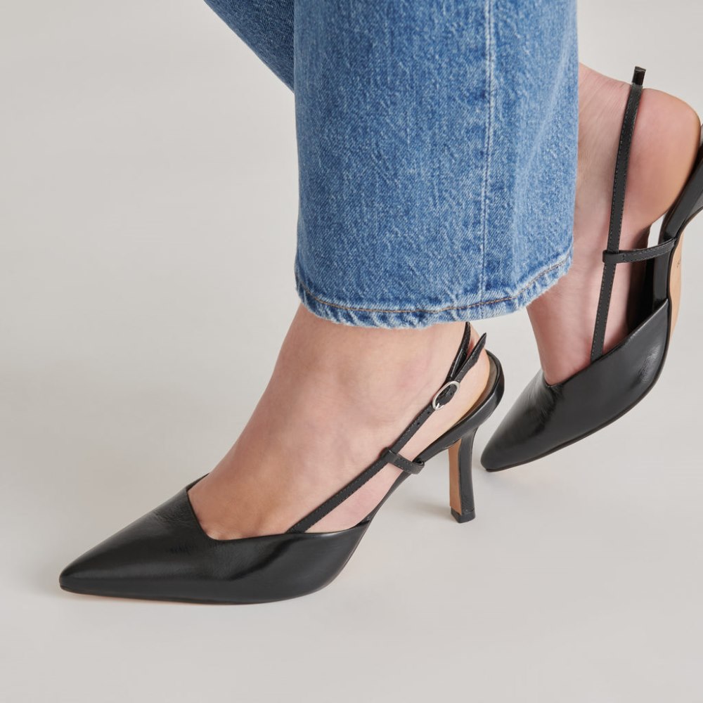 Dolce Vita Kim Heels Midnight Crinkle Patent
