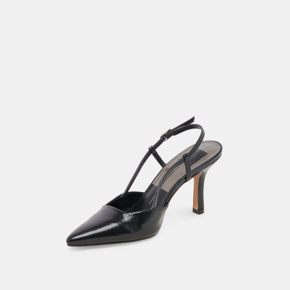 Dolce Vita Kim Heels Midnight Crinkle Patent