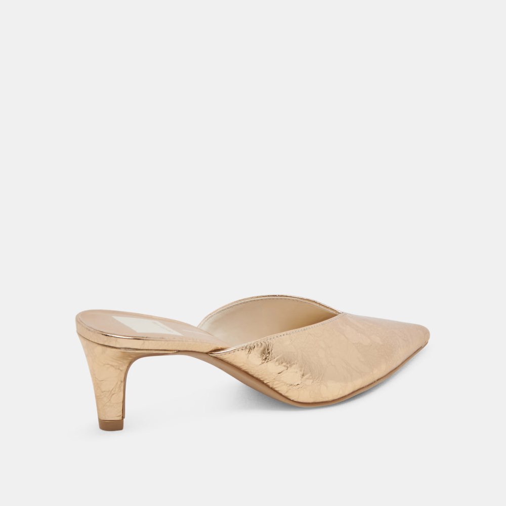 Dolce Vita Sarina Heels Gold Distressed Leather