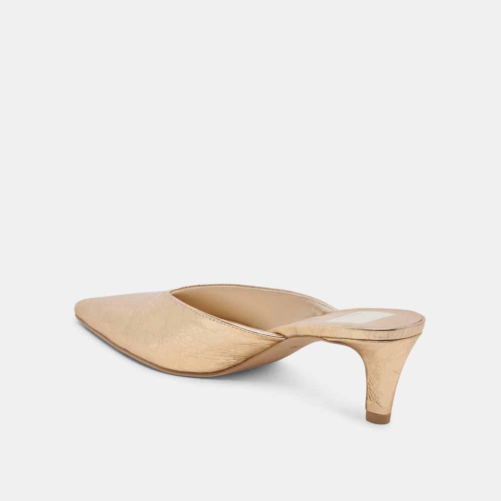 Dolce Vita Sarina Heels Gold Distressed Leather