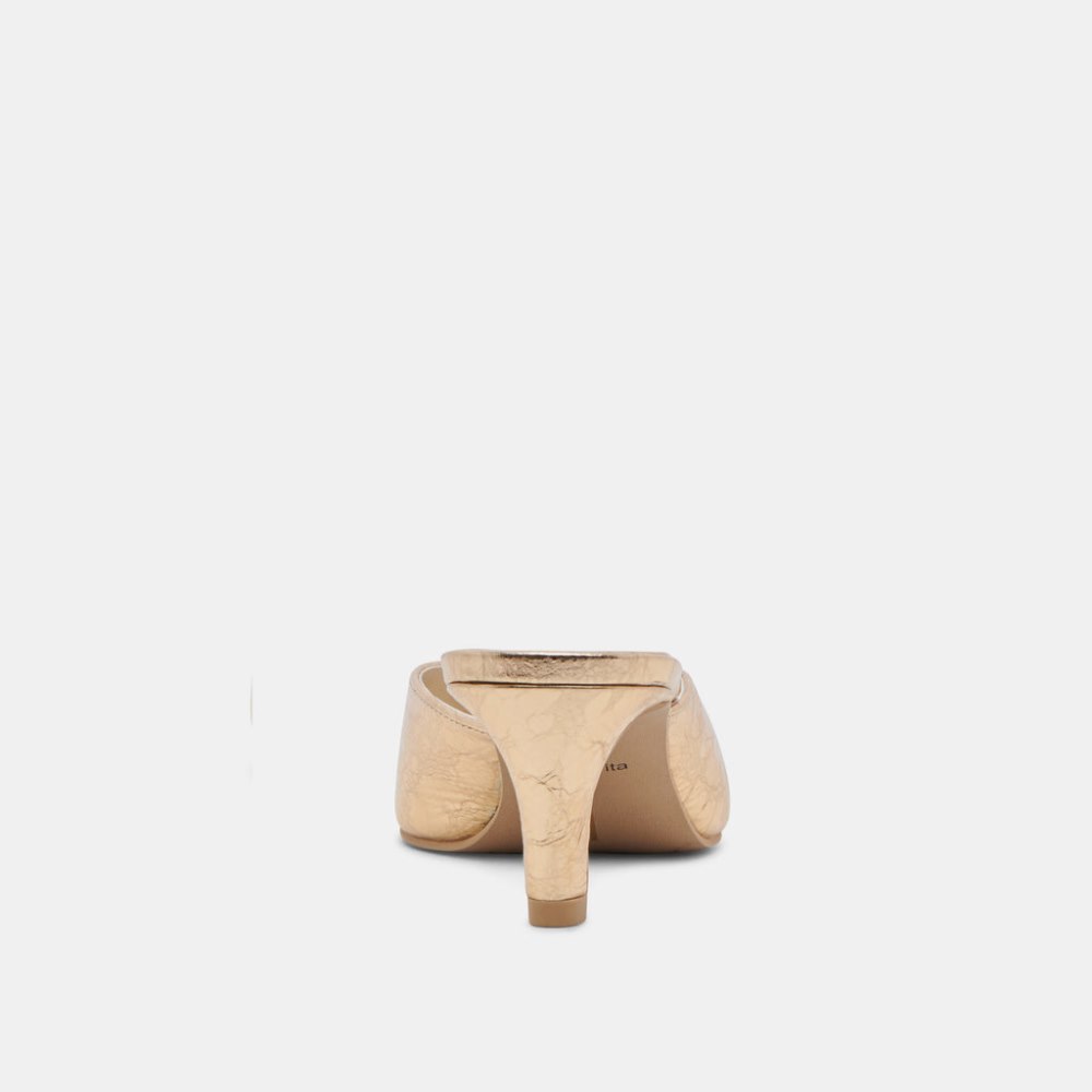 Dolce Vita Sarina Heels Gold Distressed Leather