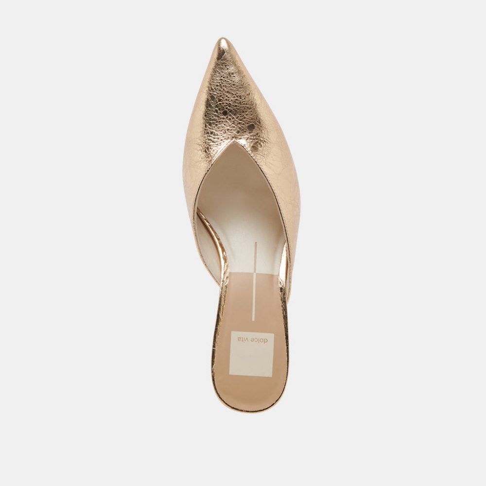 Dolce Vita Sarina Heels Gold Distressed Leather