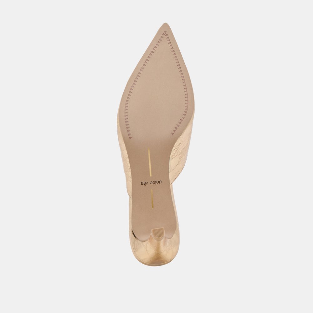 Dolce Vita Sarina Heels Gold Distressed Leather