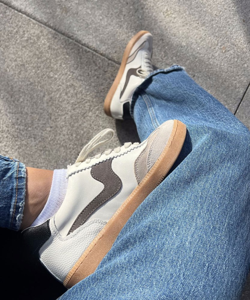 Dolce Vita Notice Sneakers White Grey Leather
