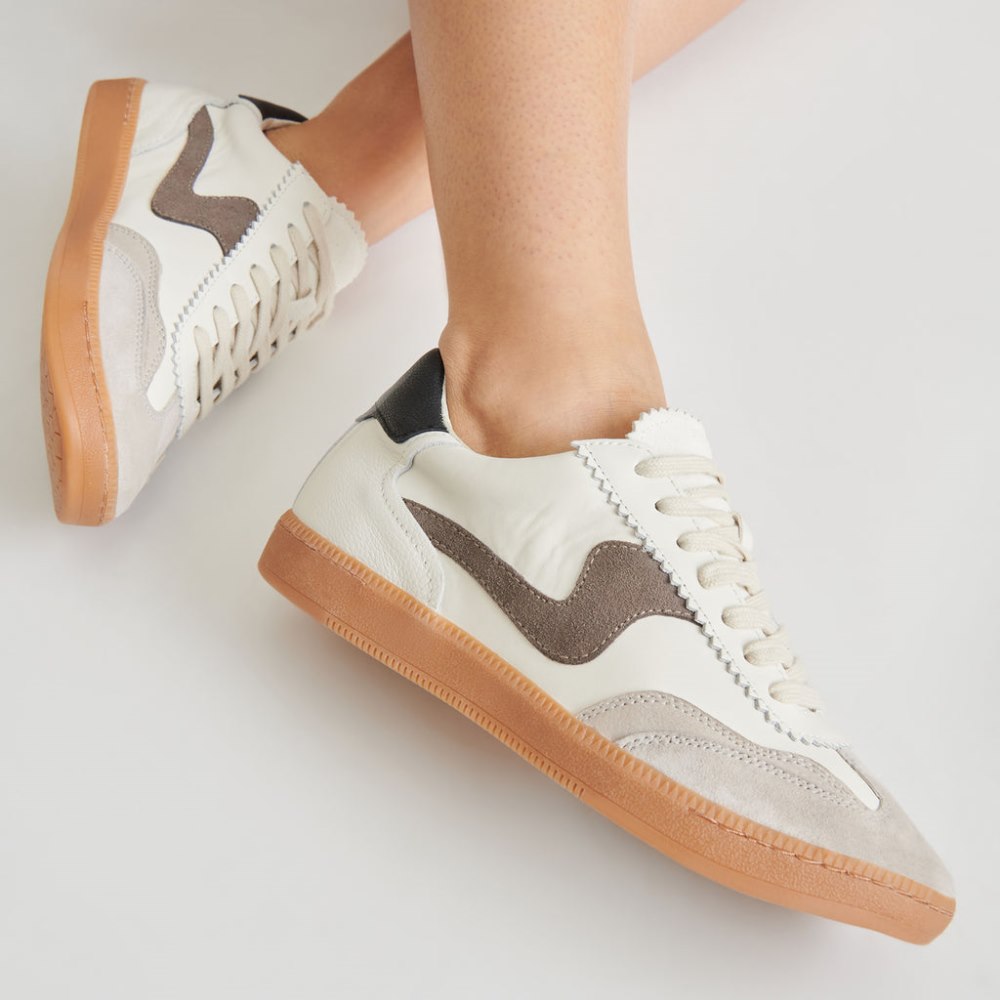 Dolce Vita Notice Sneakers White Grey Leather