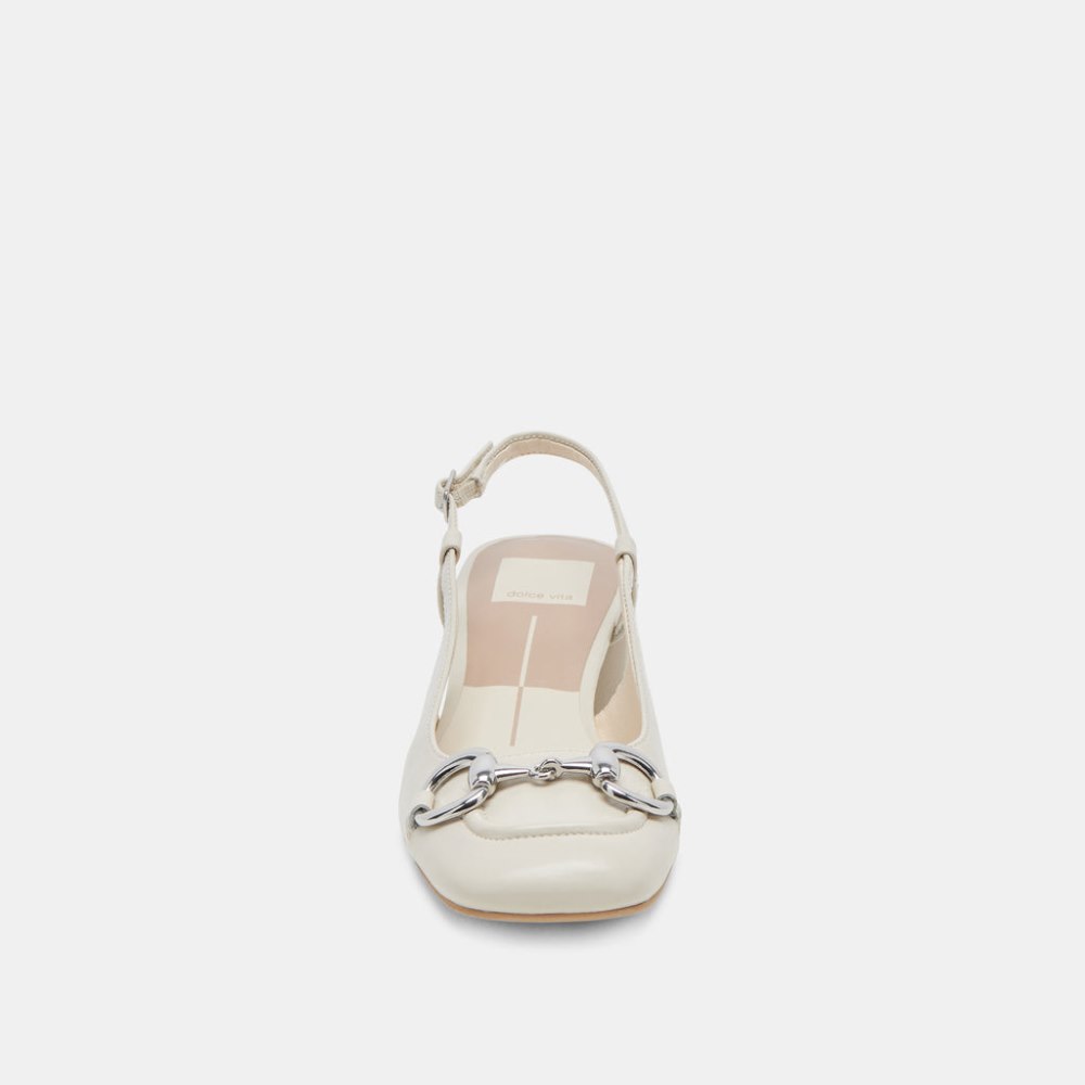 Dolce Vita Melli Heels Ivory Crinkle Patent