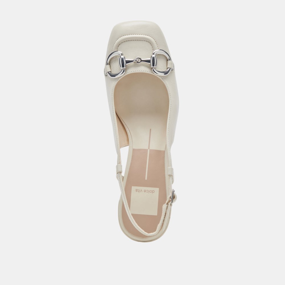 Dolce Vita Melli Heels Ivory Crinkle Patent