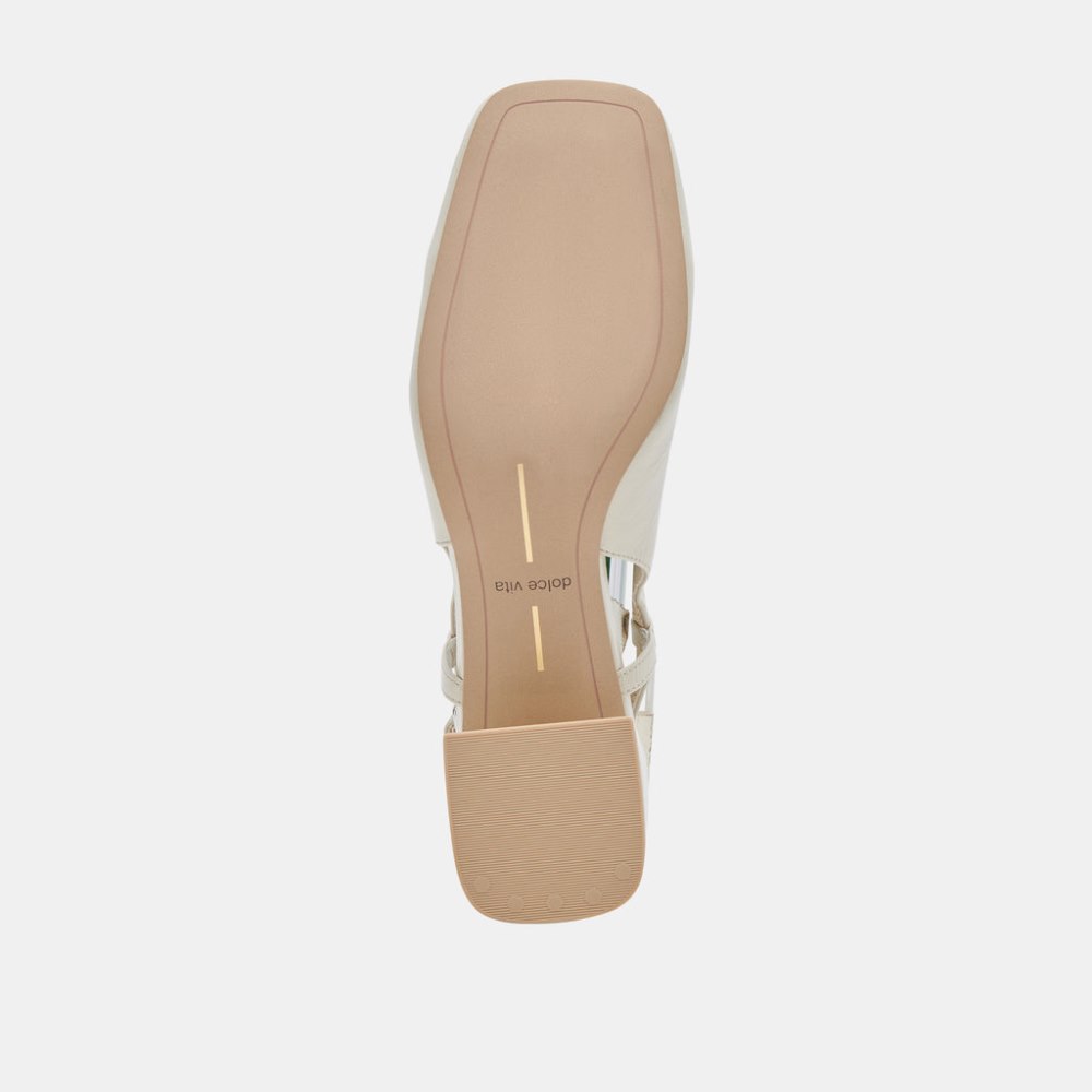 Dolce Vita Melli Heels Ivory Crinkle Patent