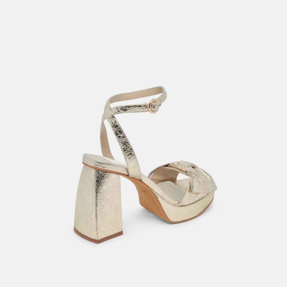 Dolce Vita Pacie Heels Platinum Distressed Leather