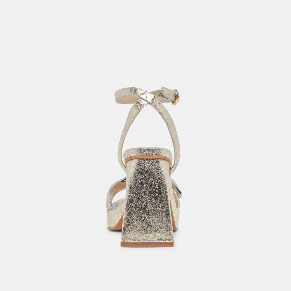 Dolce Vita Pacie Heels Platinum Distressed Leather
