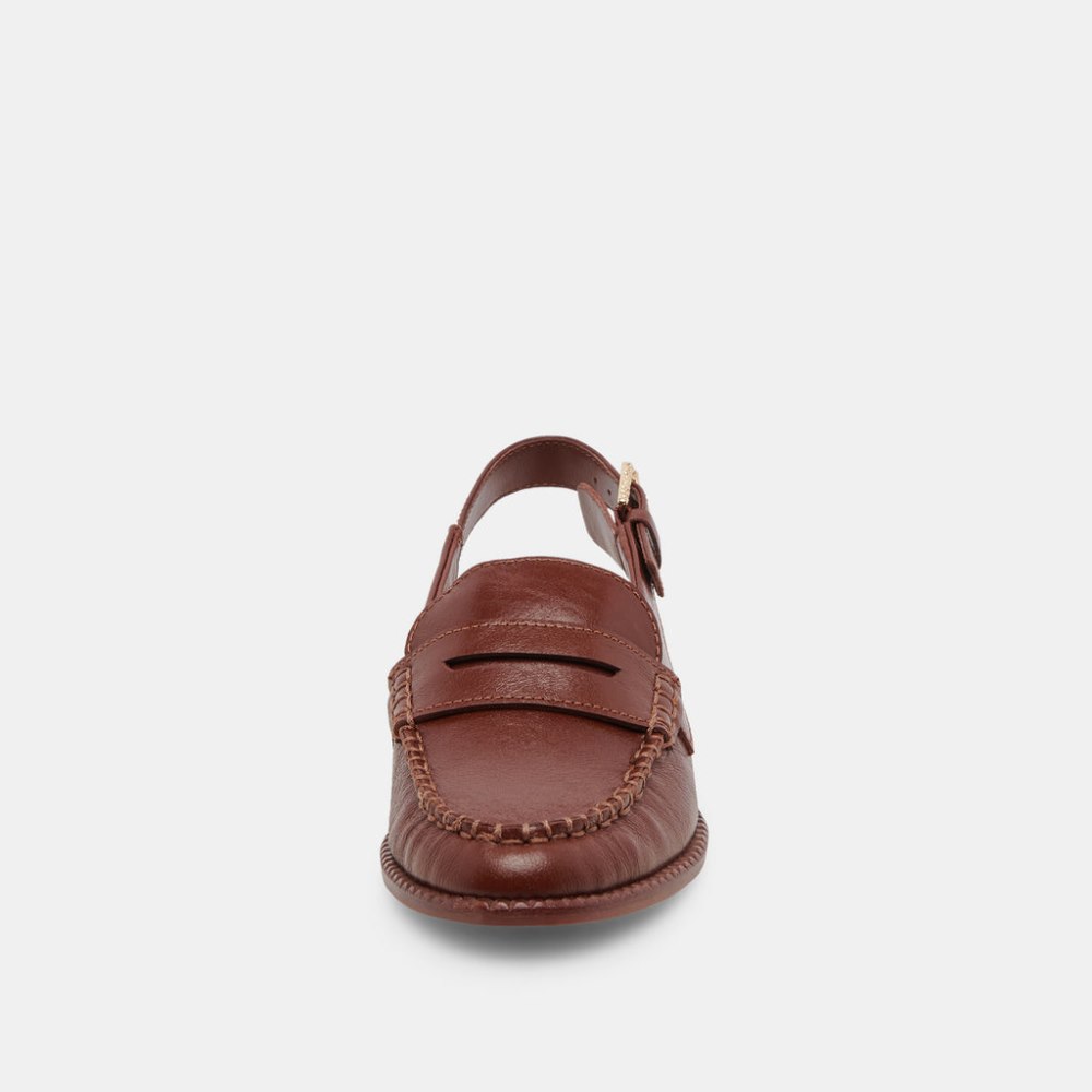 Dolce Vita Hardi Wide Loafers Brown Crinkle Patent