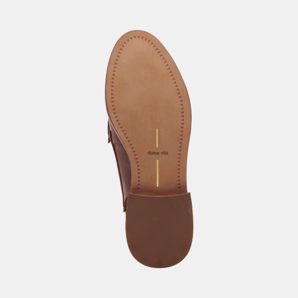 Dolce Vita Hardi Wide Loafers Brown Crinkle Patent