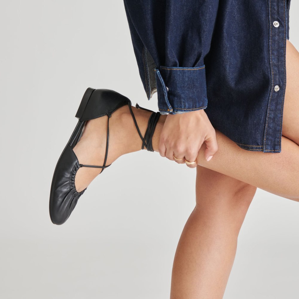 Dolce Vita Cancun Ballet Flats Black Leather