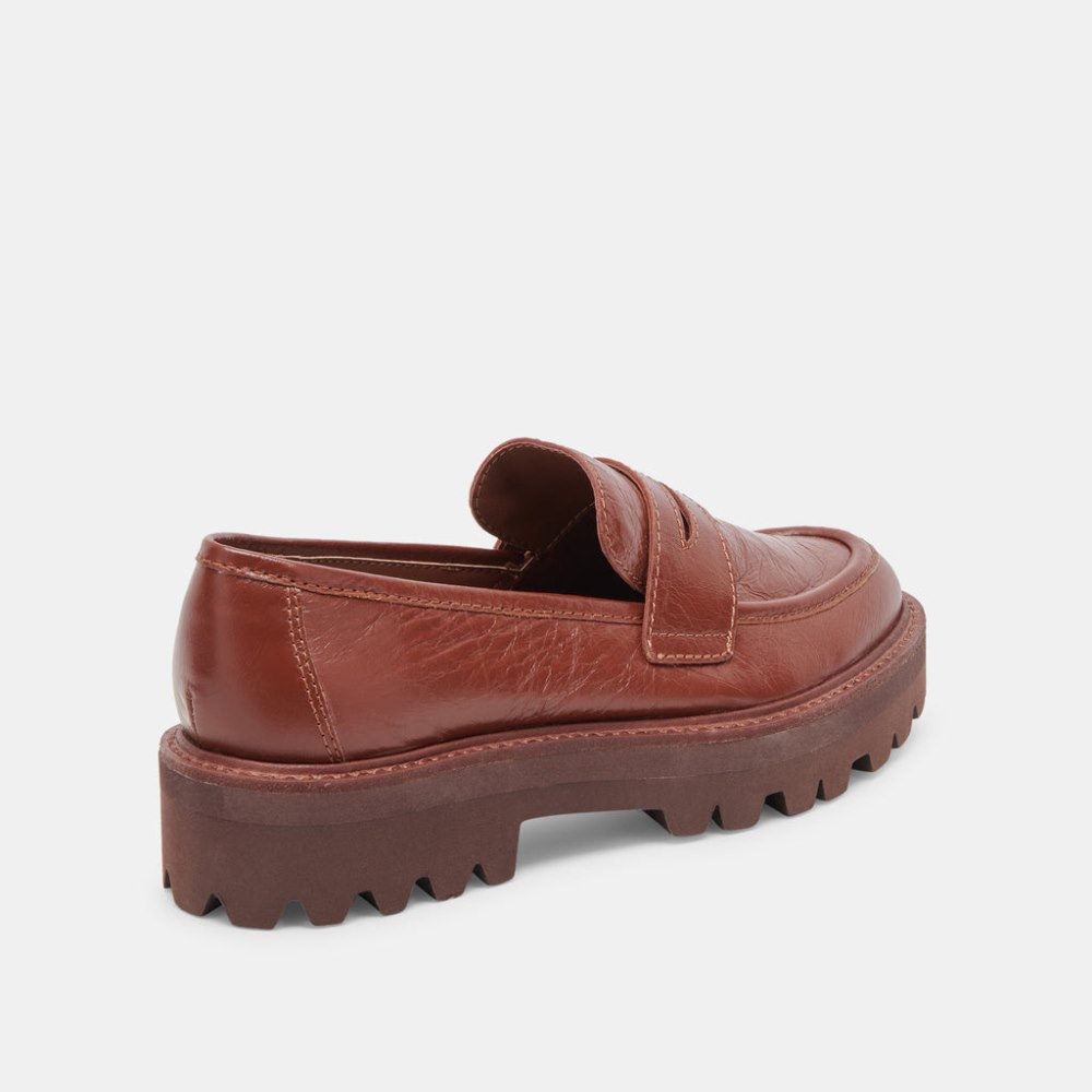 Dolce Vita Malila Loafers Brown Crinkle Patent