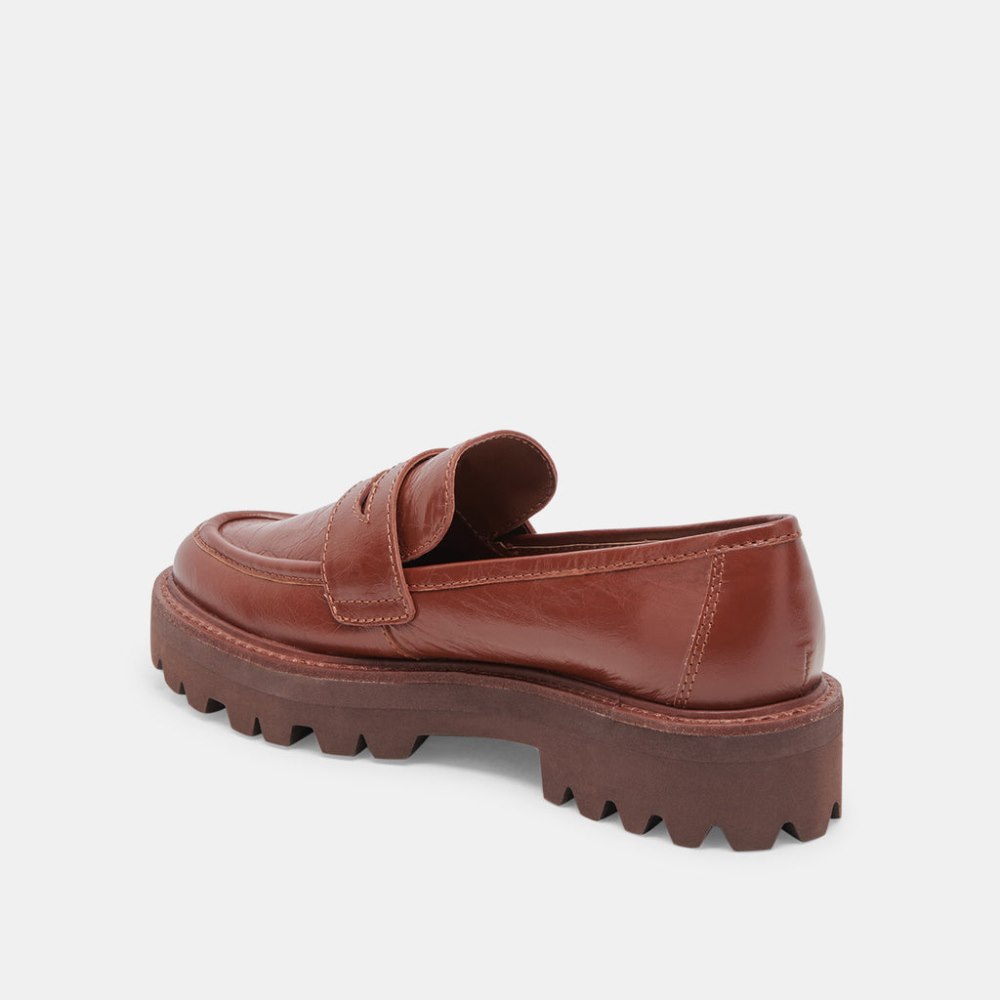 Dolce Vita Malila Loafers Brown Crinkle Patent